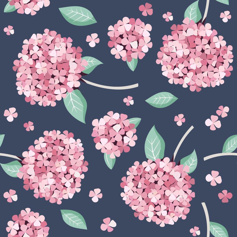 Hydrangeas Seamless Pattern vector