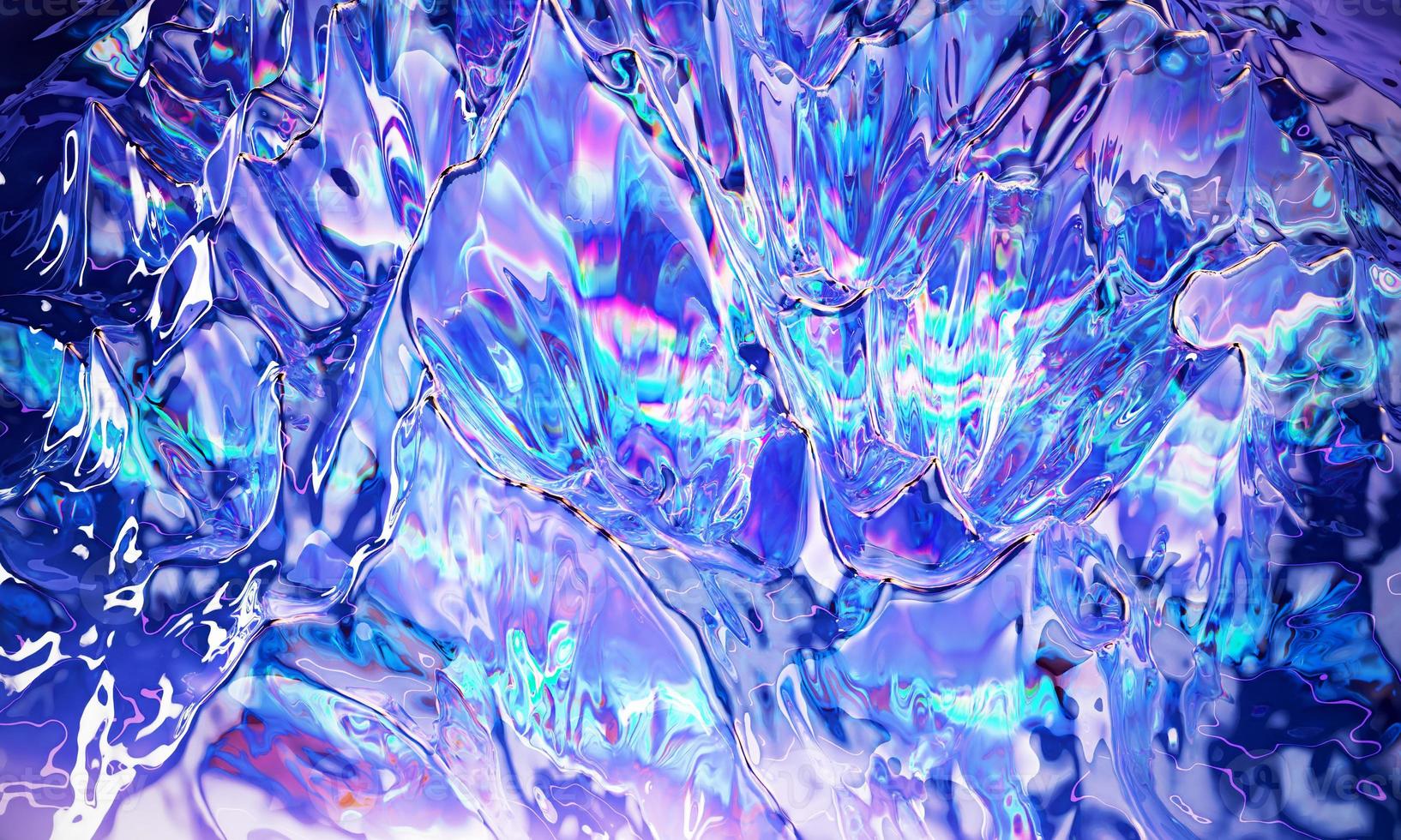 procesamiento 3d hermoso fondo mágico colorido moderno. dispersión de la superficie del vidrio. diseño de moda foto