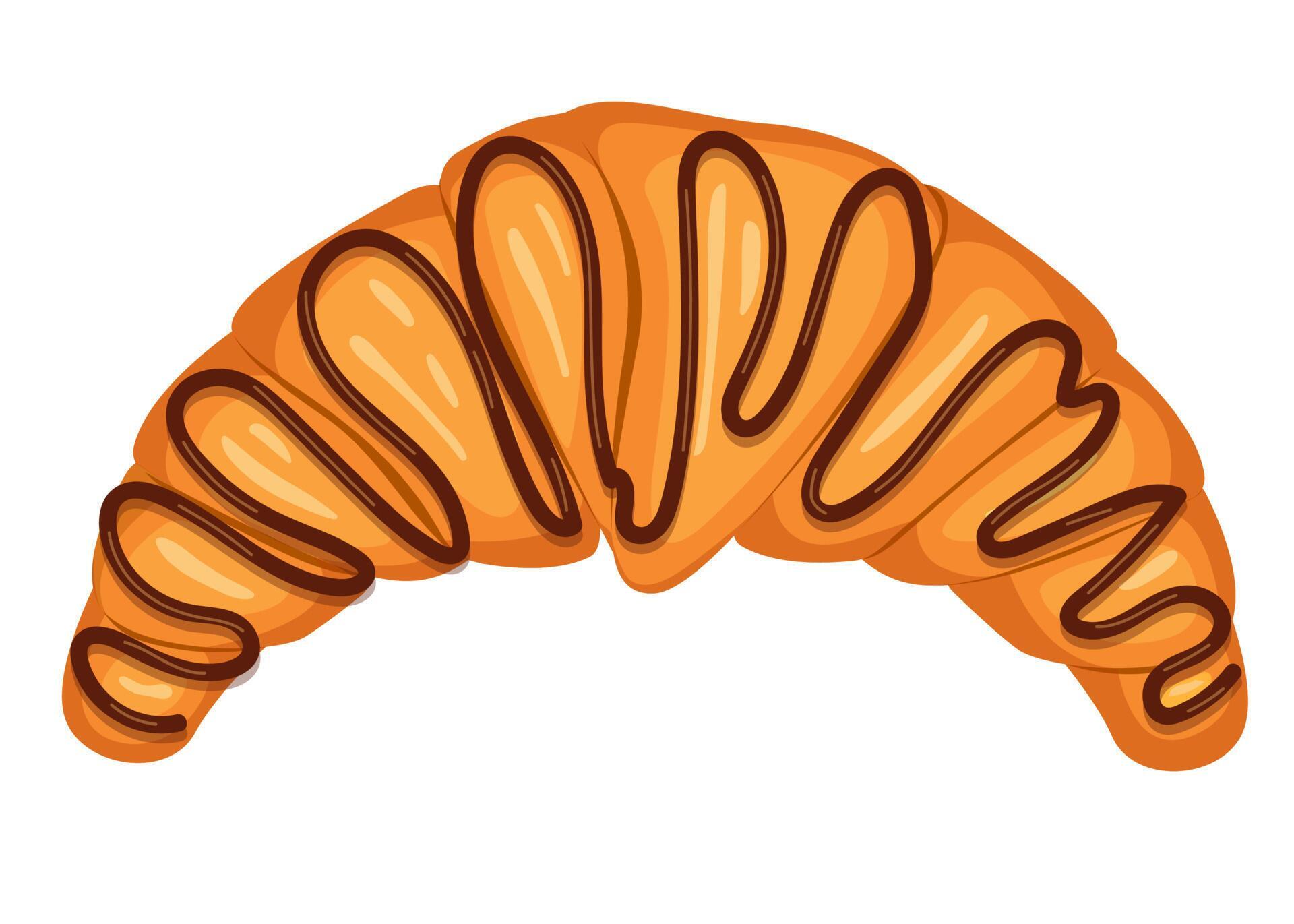 Croissant with chocolate isolated. 8569547 Vector Art at Vecteezy