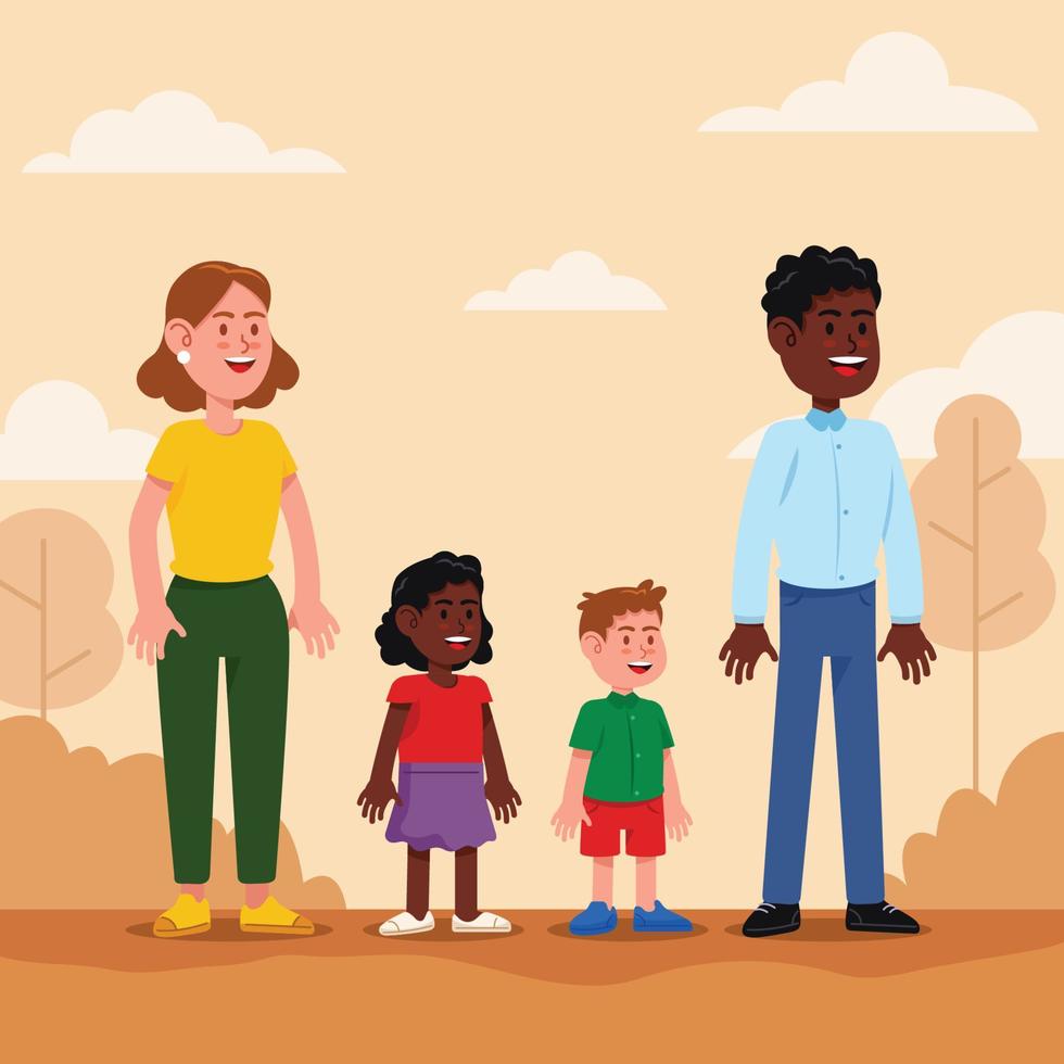 Multiracial Family Character vector