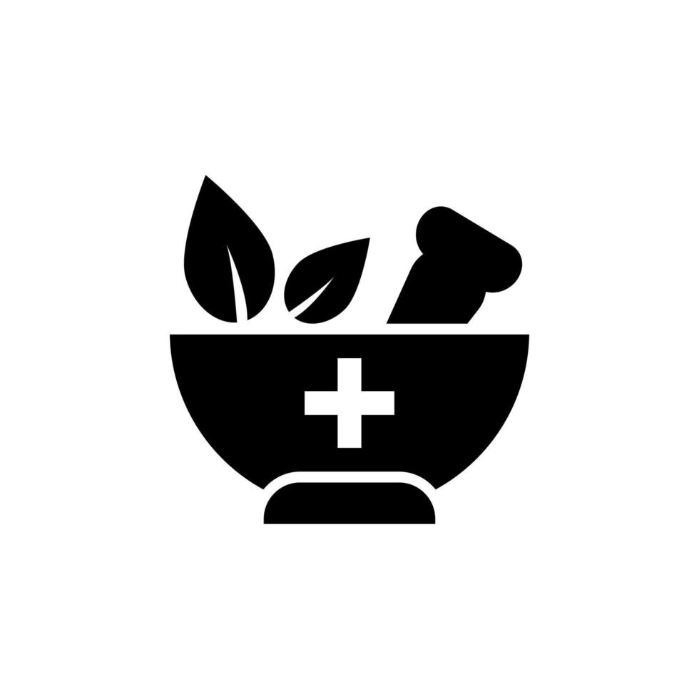 vector de icono de la medicina herbaria. logotipo de medicina herbal. aislado sobre fondo blanco.