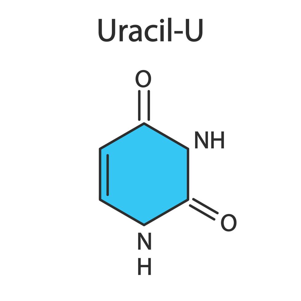 Molécula de nucleobase de weburacilo. vector