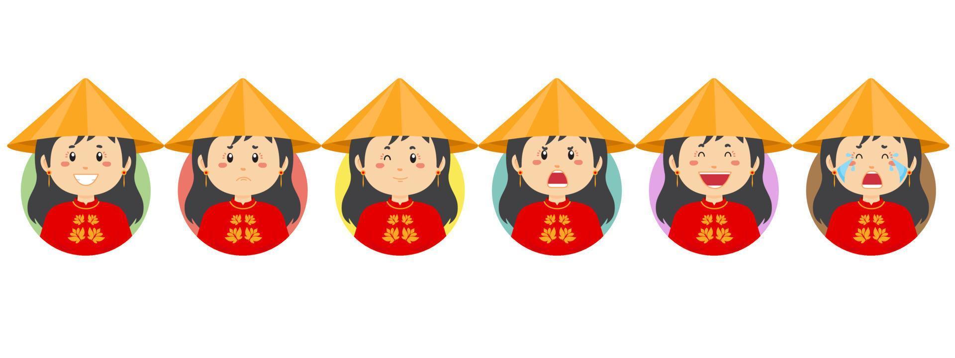 Vietnam Avatar with Various Expression vector