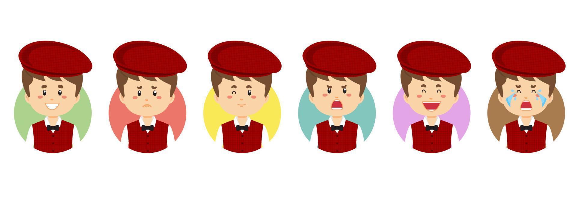 Wales Avatar with Various Expression vector