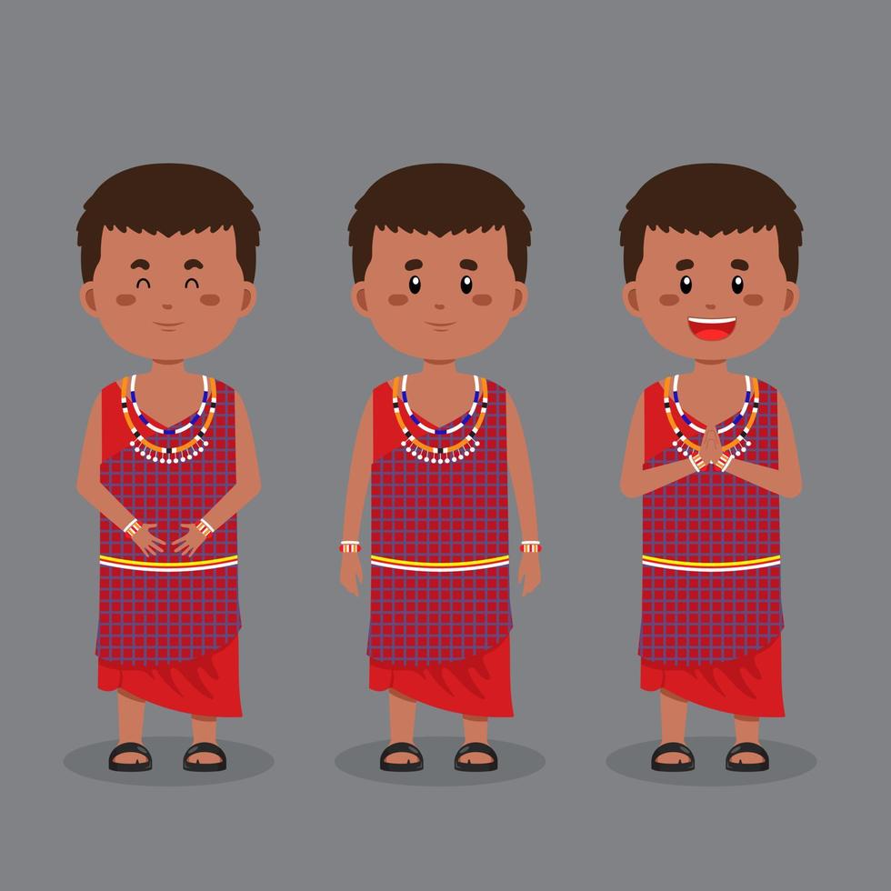 Kenya Character with Various Expression vector