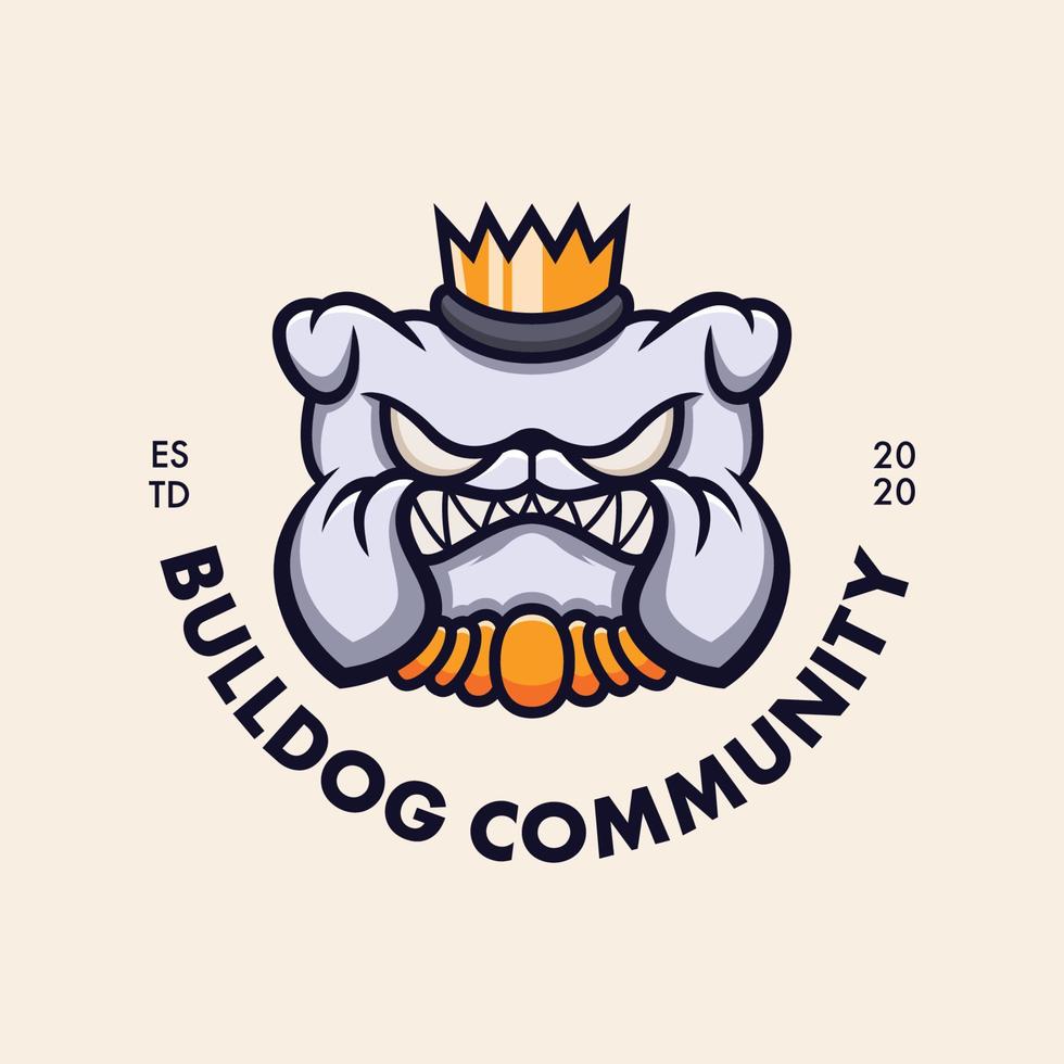 diseño de logotipo de bulldog simple minimalista vector