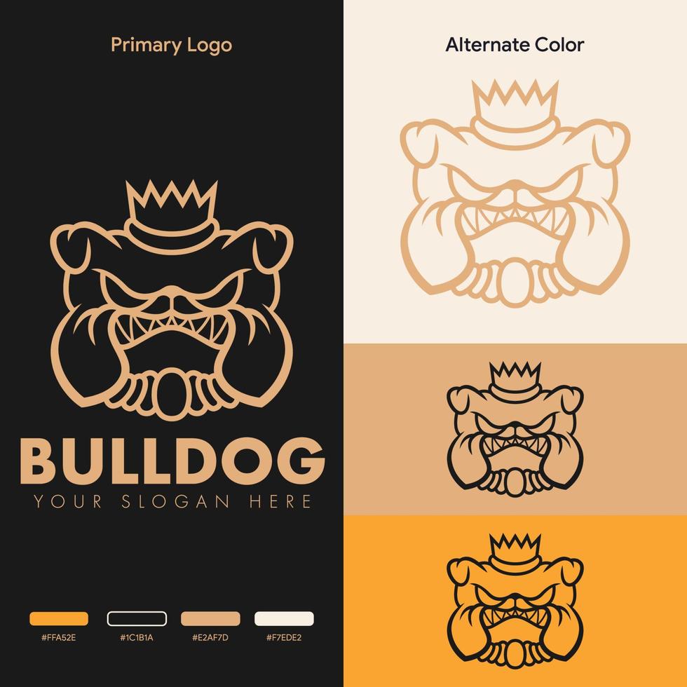 diseño de logotipo de bulldog simple minimalista vector