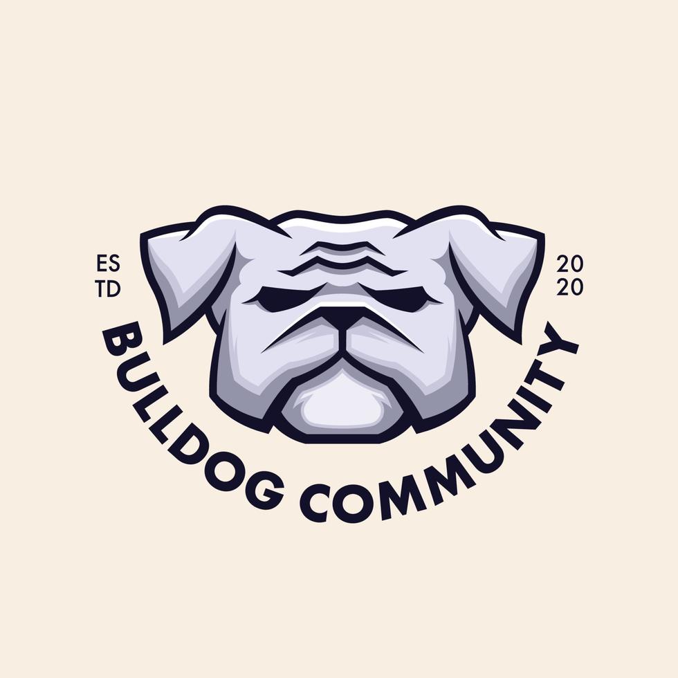 minimalist simple bulldog logo design vector