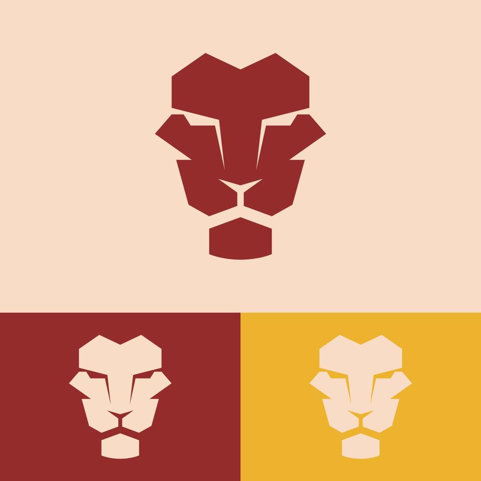 simple minimalist lion logo design vector