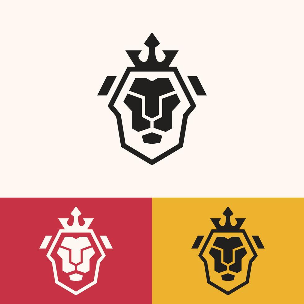 simple minimalist lion logo design vector