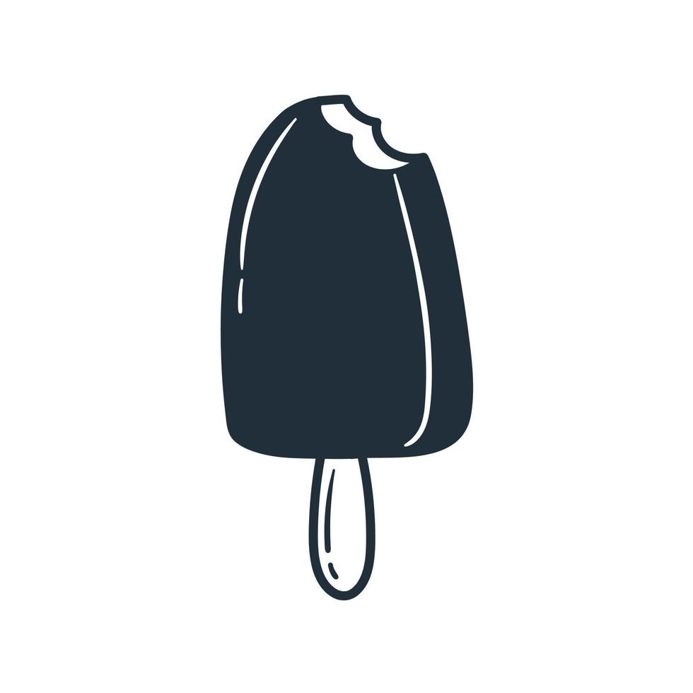 helado dibujado a mano en estilo garabato. esbozar ilustración vectorial. vector