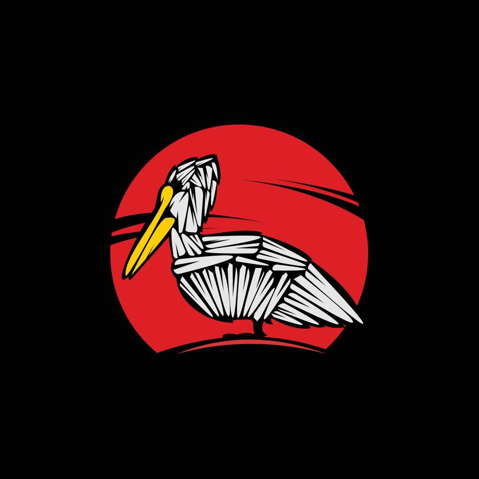 Vector vintage style stork logo with crane inscription. Perfect for logos and mascots in water areas. Also great for icons, stickers, labels, etc. Can be edited