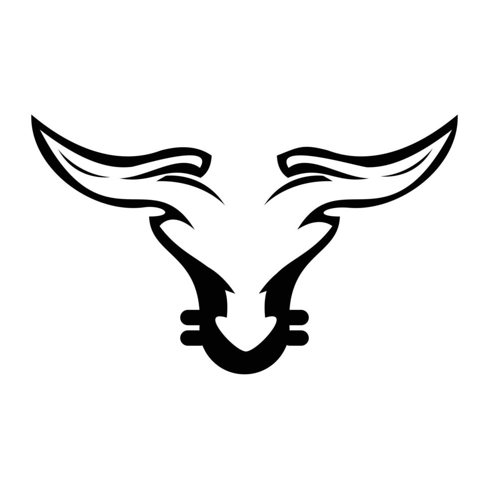 Abstract cow steak premium logo design. Creative bull horns line icon symbol vector