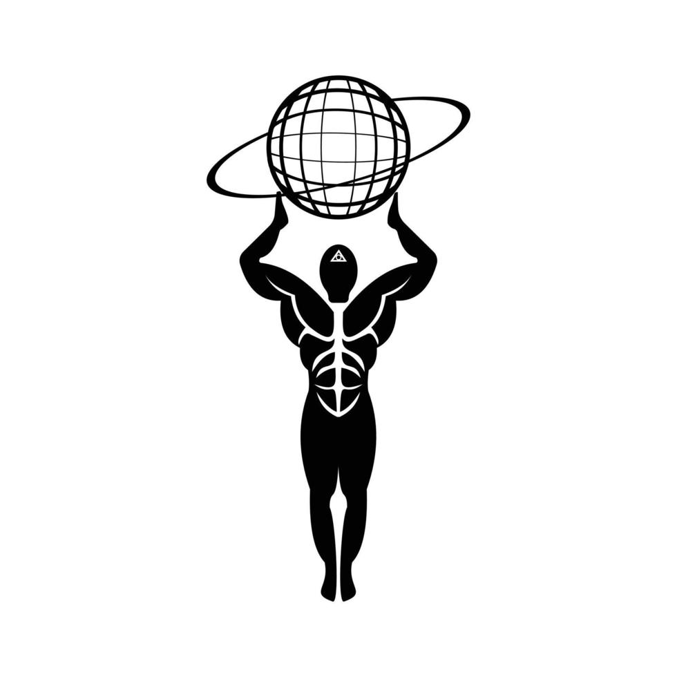 Atlas or Titan holding the globe vector