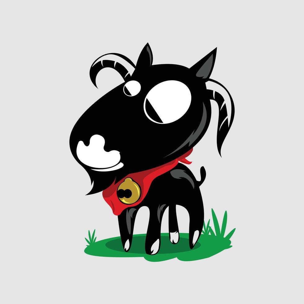 Vector illustration of Cute black goat
