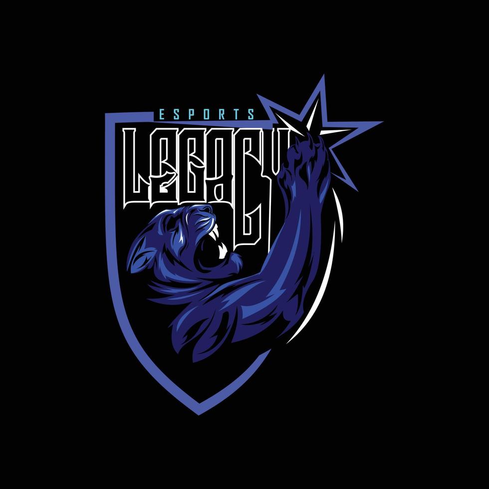 black cat ,tiger or phanter logo team gaming vector