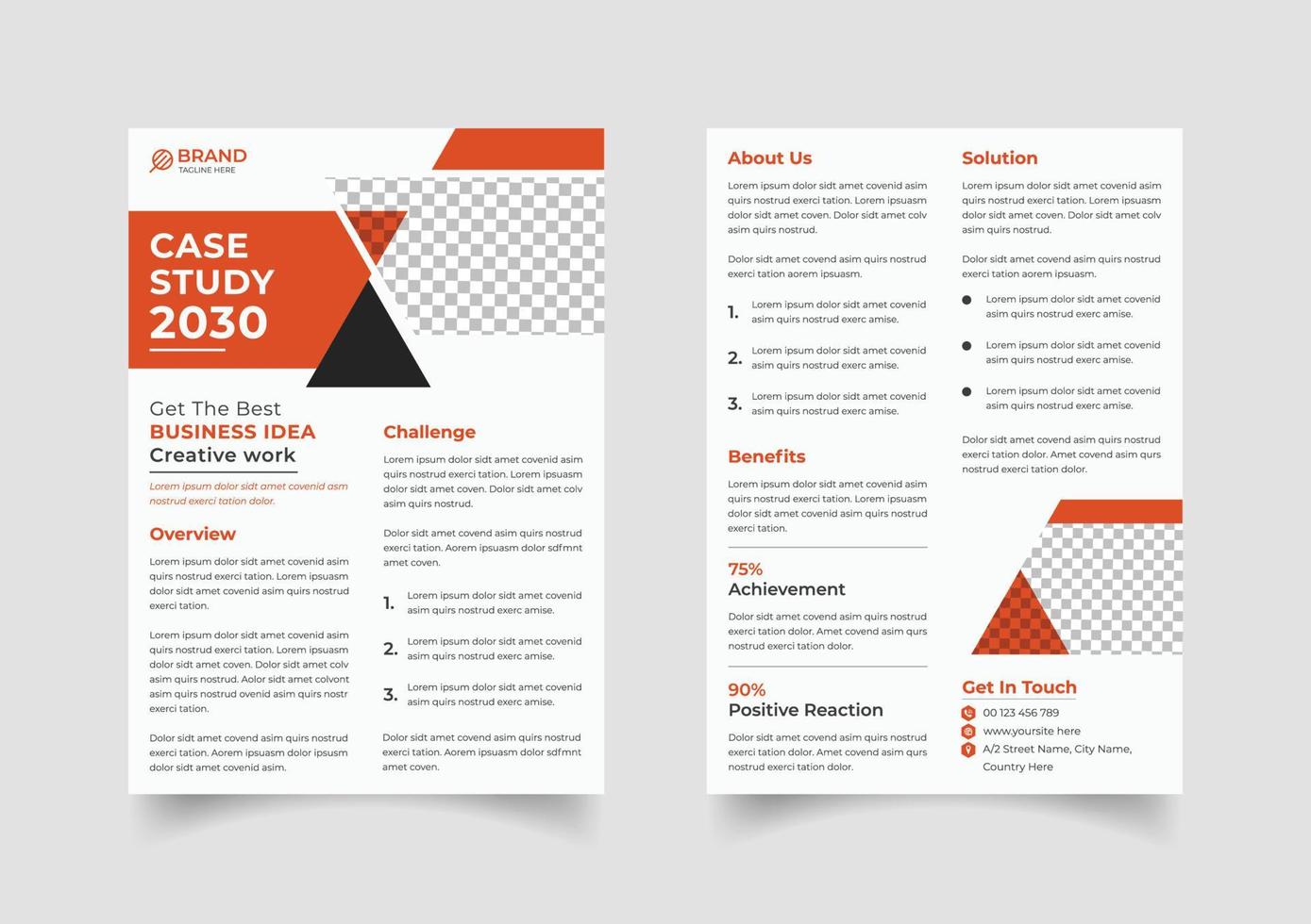 Creative case study template design vector