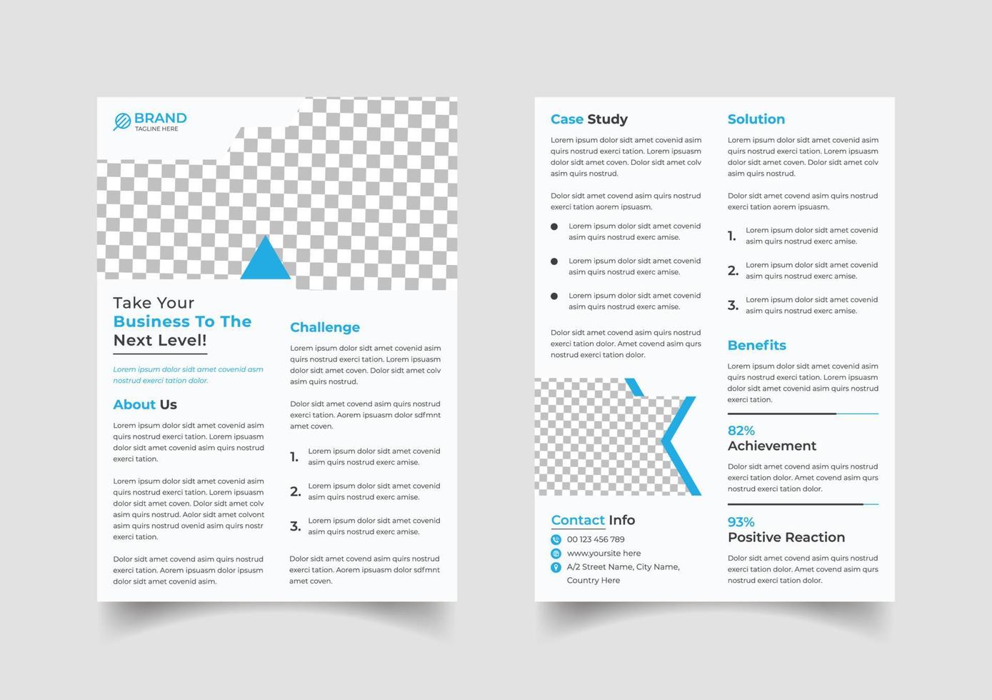 Case study flyer template design vector