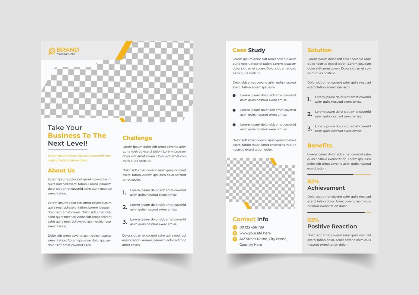 Case study flyer template design vector