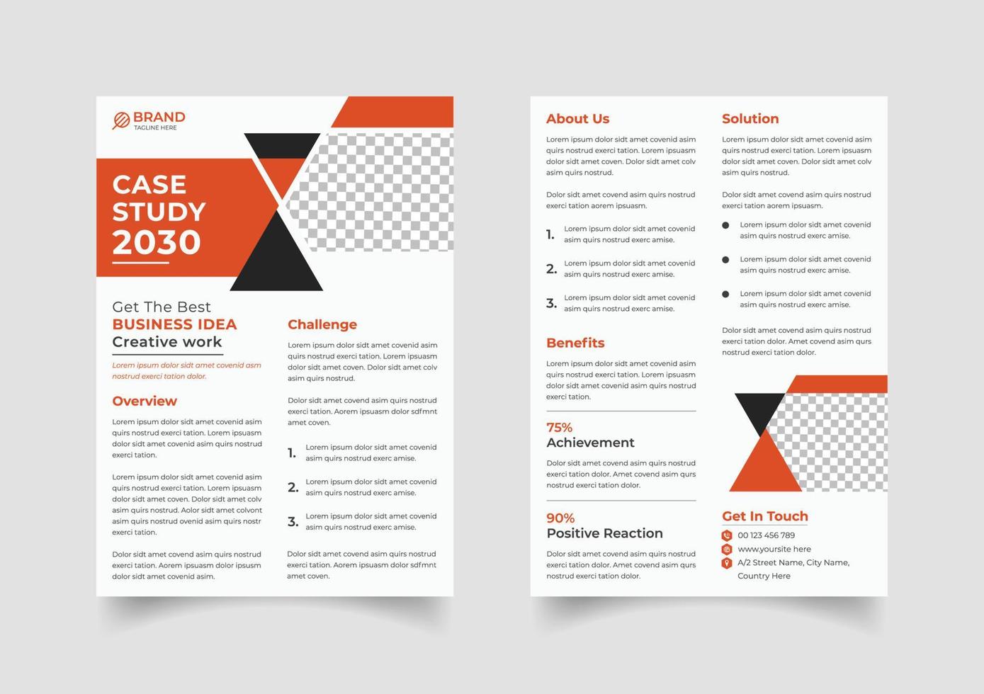 Creative case study template design vector