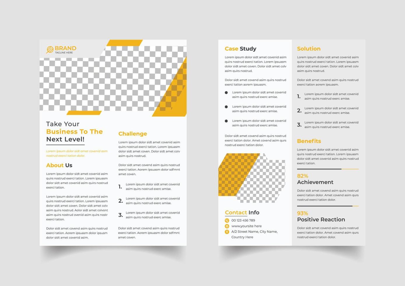 Professional case study template design vector