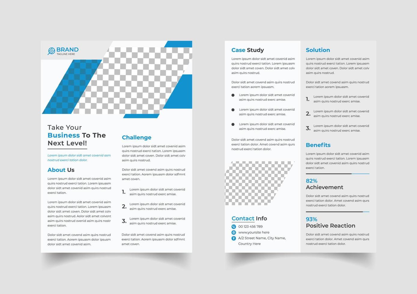 Professional case study template design vector