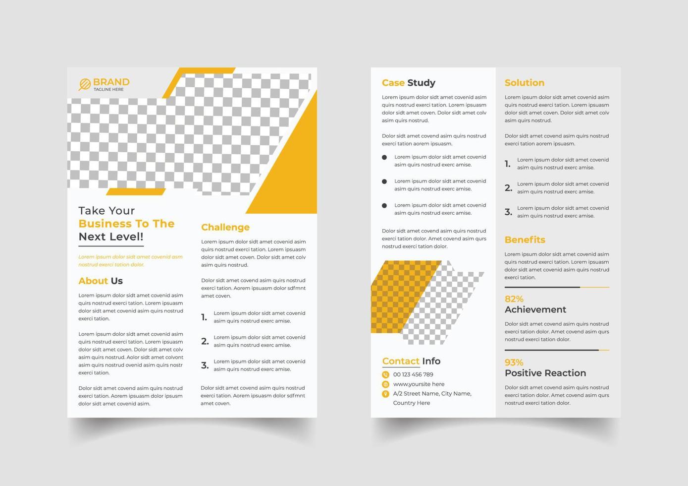 Case study flyer template design vector