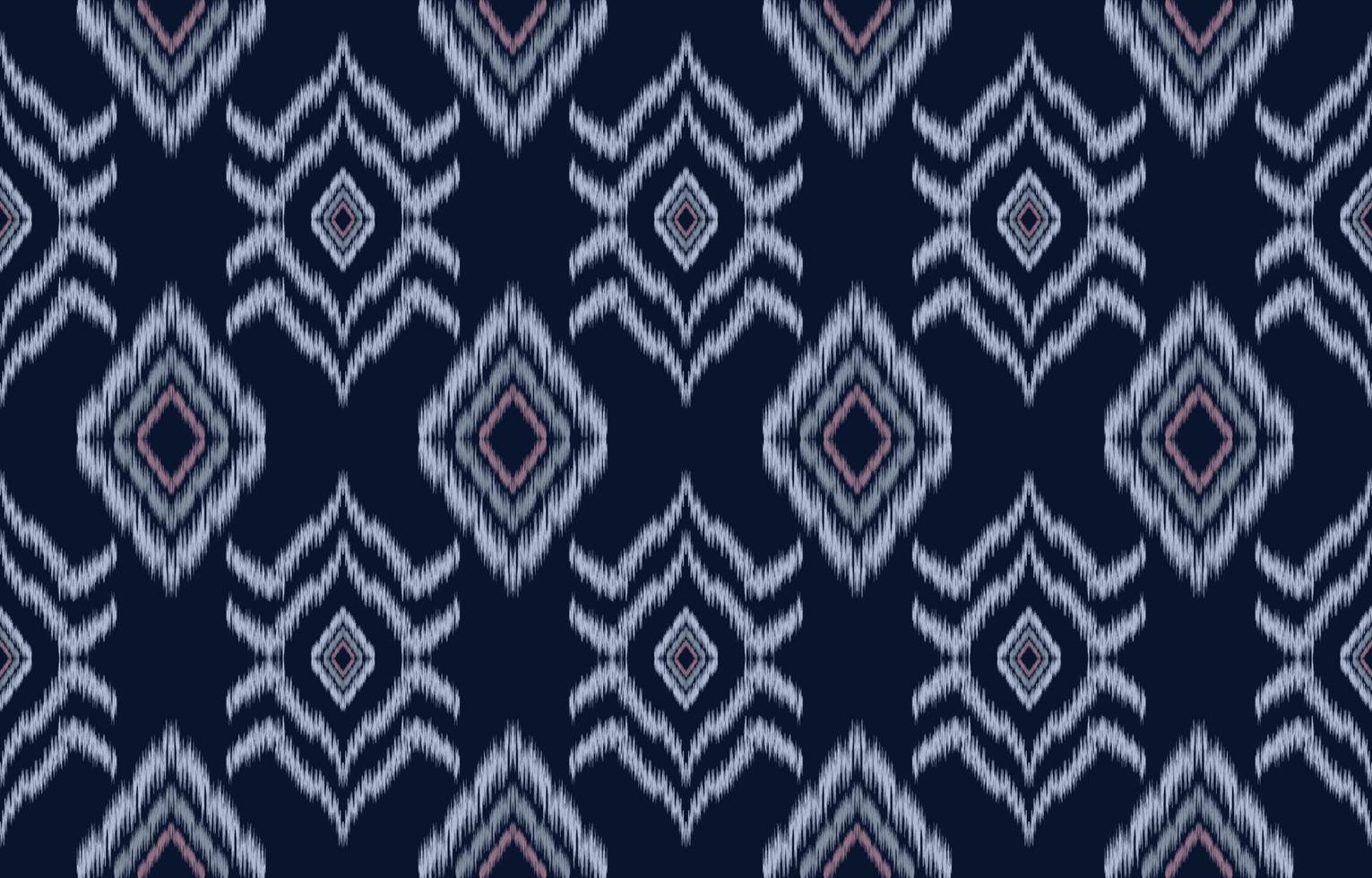 fabric ikat seamless pattern geometric ethnic traditional embroidery style.Design for background,carpet,mat,sarong,clothing,Vector illustration. vector