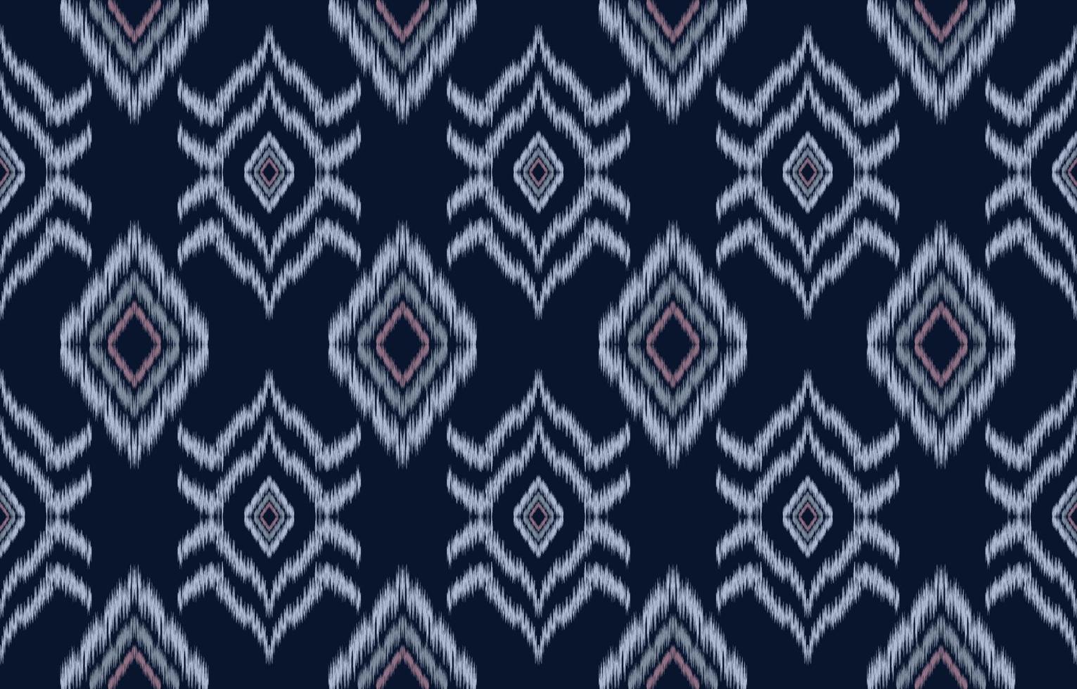 tela ikat de patrones sin fisuras estilo de bordado tradicional étnico geométrico. diseño para fondo, alfombra, estera, sarong, ropa, ilustración vectorial. vector