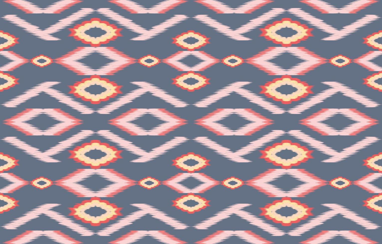 fabric ikat seamless pattern geometric ethnic traditional embroidery style.Design for background,carpet,mat,sarong,clothing,Vector illustration. vector
