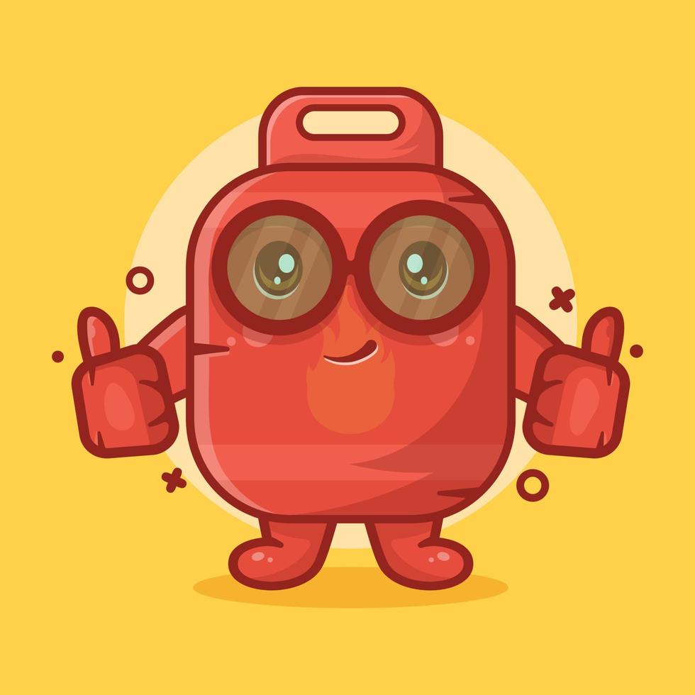 kawaii gas cylinder character mascot with thumb up hand gesture isolated cartoon in flat style design vector