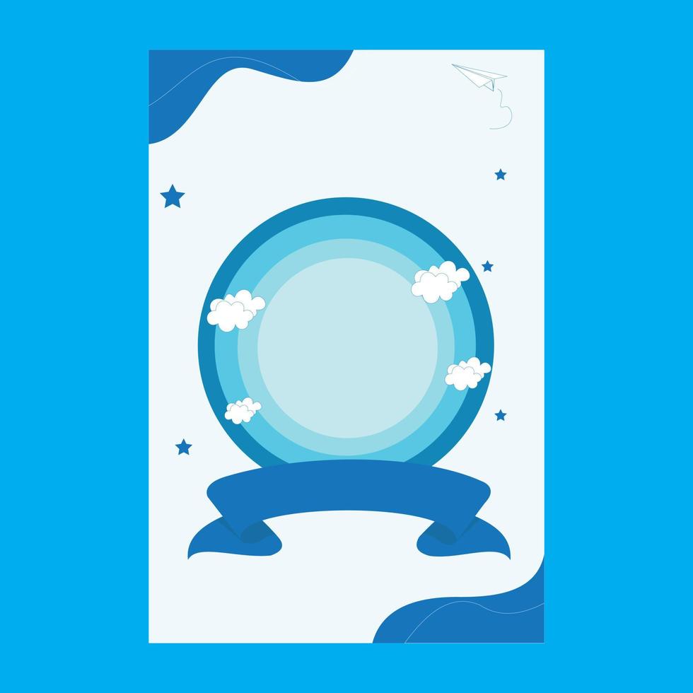 blue vector happy birthday template