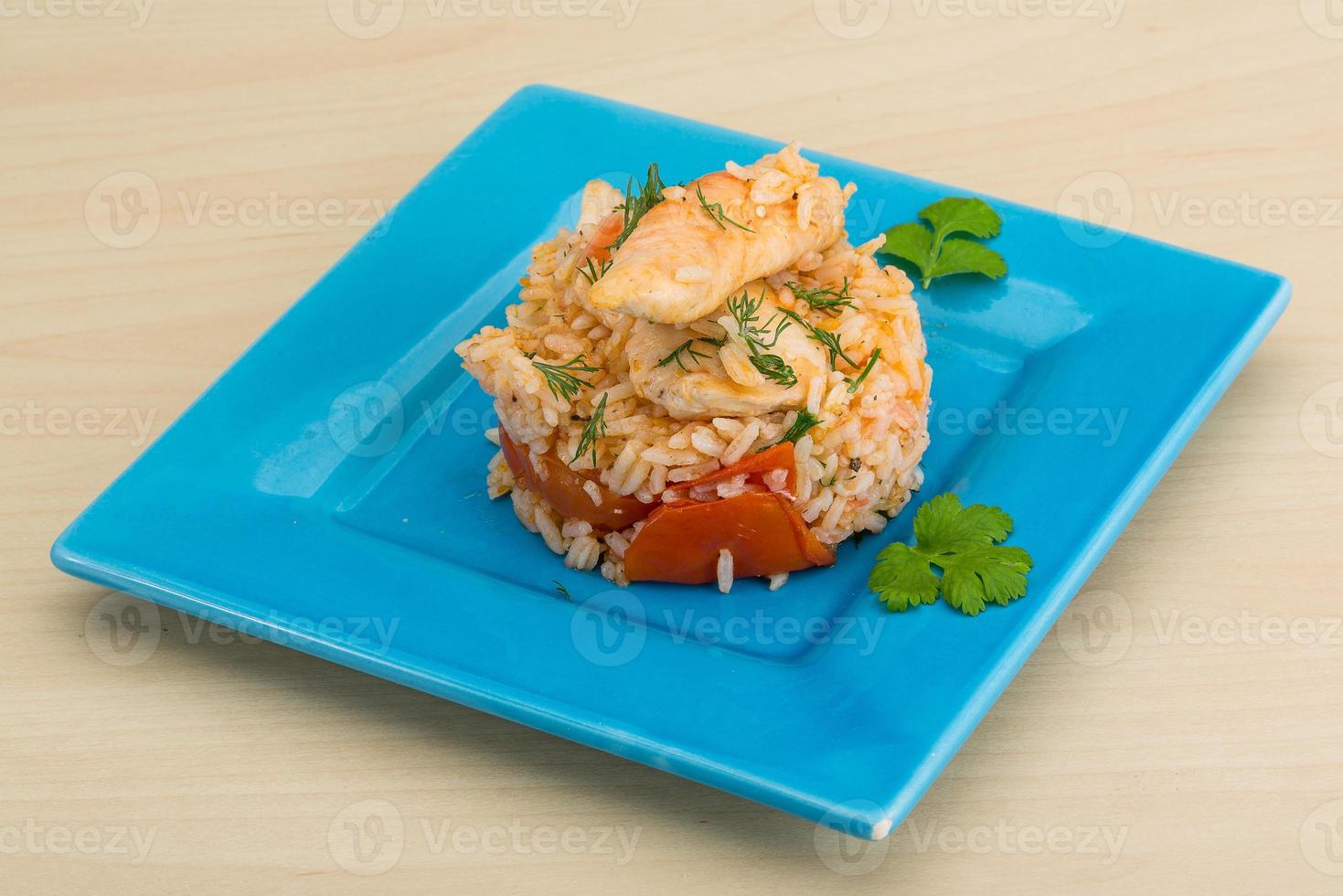 Fried rice with chicken photo