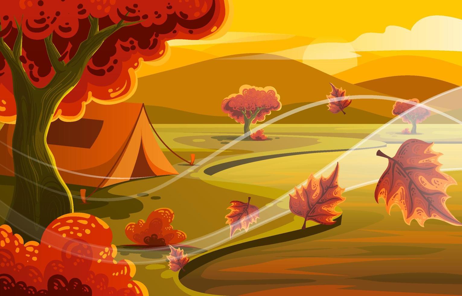 Autumn Camping Background vector