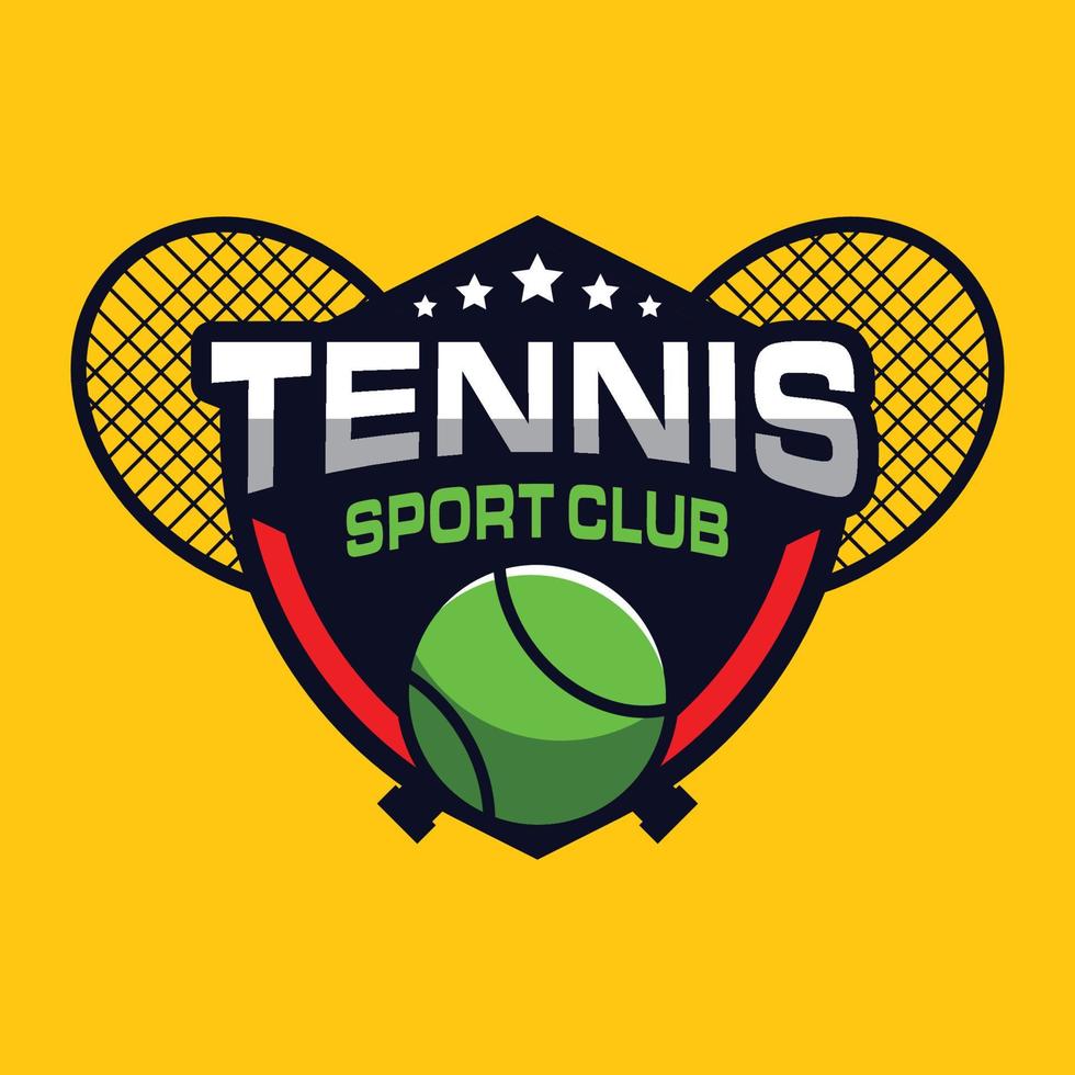 diseño de logo de tenis, logo deportivo vector