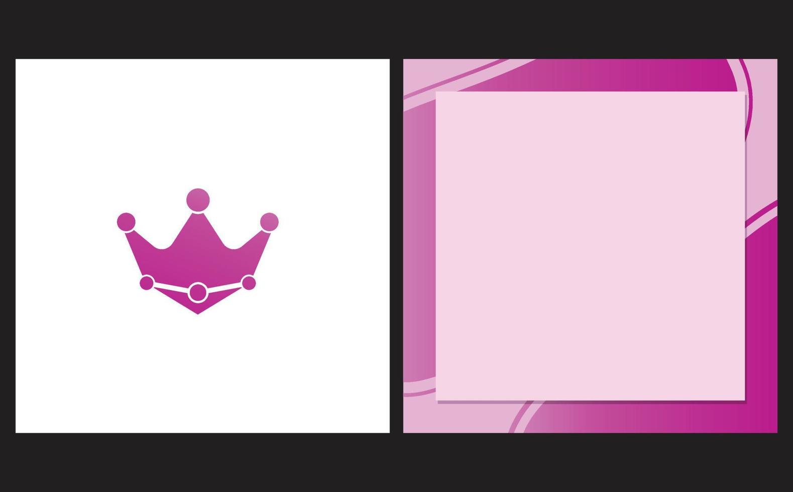 logotipo de la corona y fondo de publicación en las redes sociales. adecuado para símbolos de belleza, spa, salud, tratamiento o logotipo de empresa relacionado vector