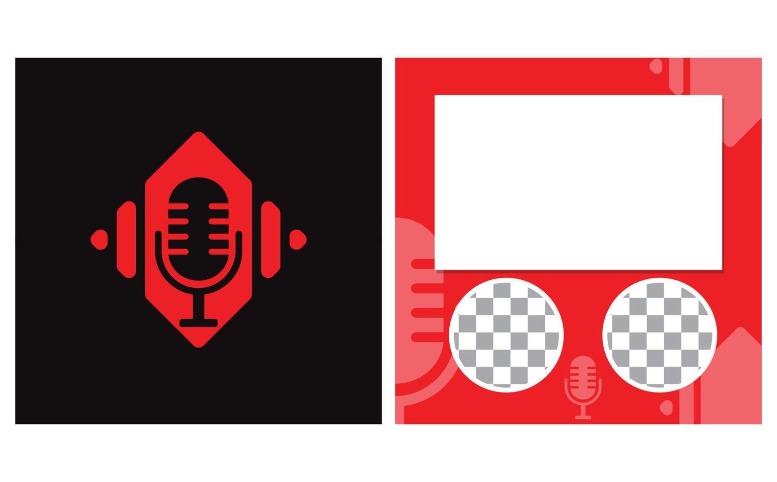 microphone illustration and social media post background. microphone logo is perfect for podcasts, music, studio symbols and more vector