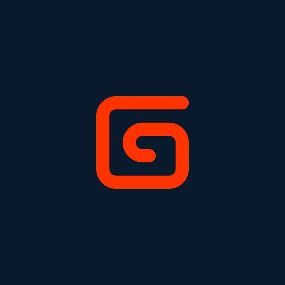 Initial G spiral monogram logo template. vector