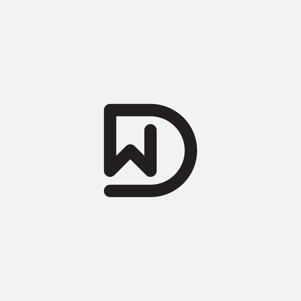 Initial letter WD monogram logo design. vector