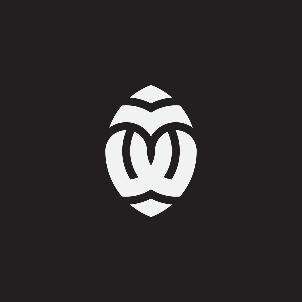 Initial letter MW or TW monogram logo template. vector