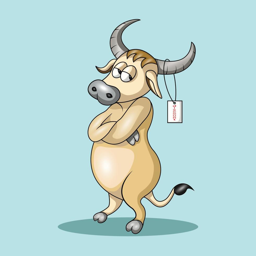 a cute style cow vector