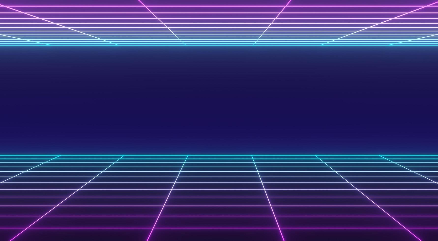 3d render of RGB neon light on darkness background. Abstract Laser lines show at night. Ultraviolet spectrum beam scene photo