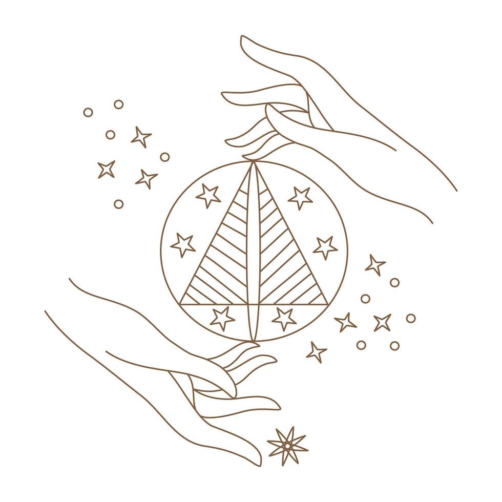 Elements of Magic and celestial  designed in doodle style, brown lines on white background for card. Digital printing, scrapbooks, tattoos, t-shirt designs, stickers, and more. vector