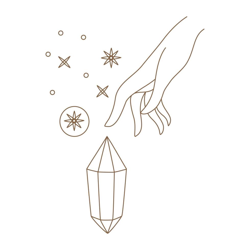 Elements of Magic and celestial  designed in doodle style, brown lines on white background for card. Digital printing, scrapbooks, tattoos, t-shirt designs, stickers, and more. vector
