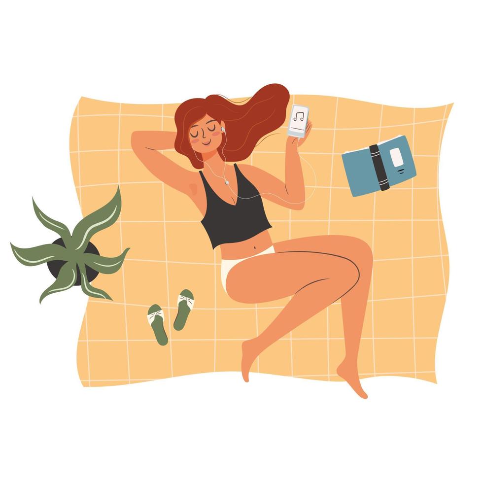 Woman self-time concept illustration vector
