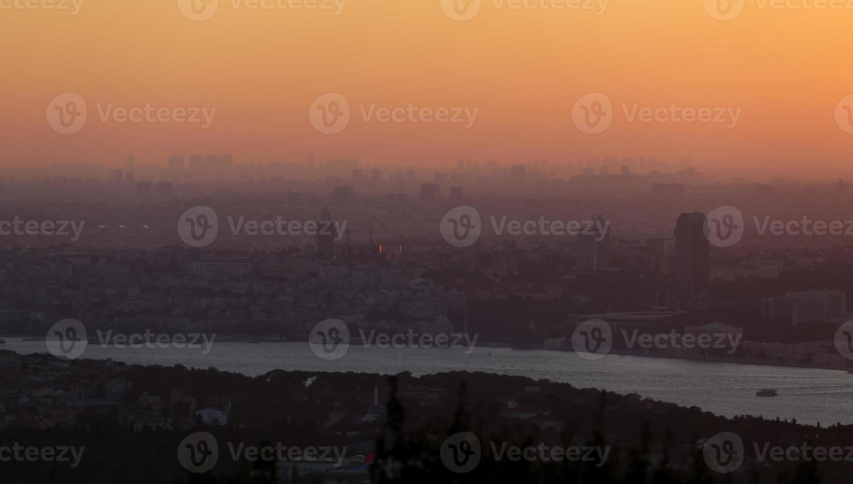 Silhouette of Istanbul during Sunset photo