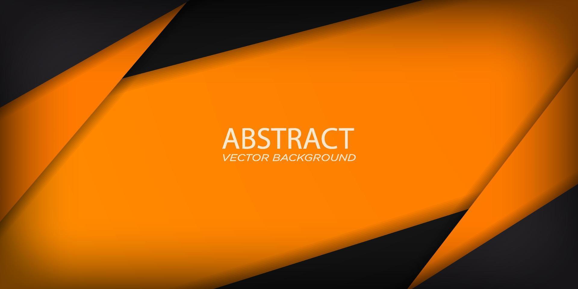 Dark abstract triangle background with orange line gradient shapes. Black with mesh decoration.Eps10 vector