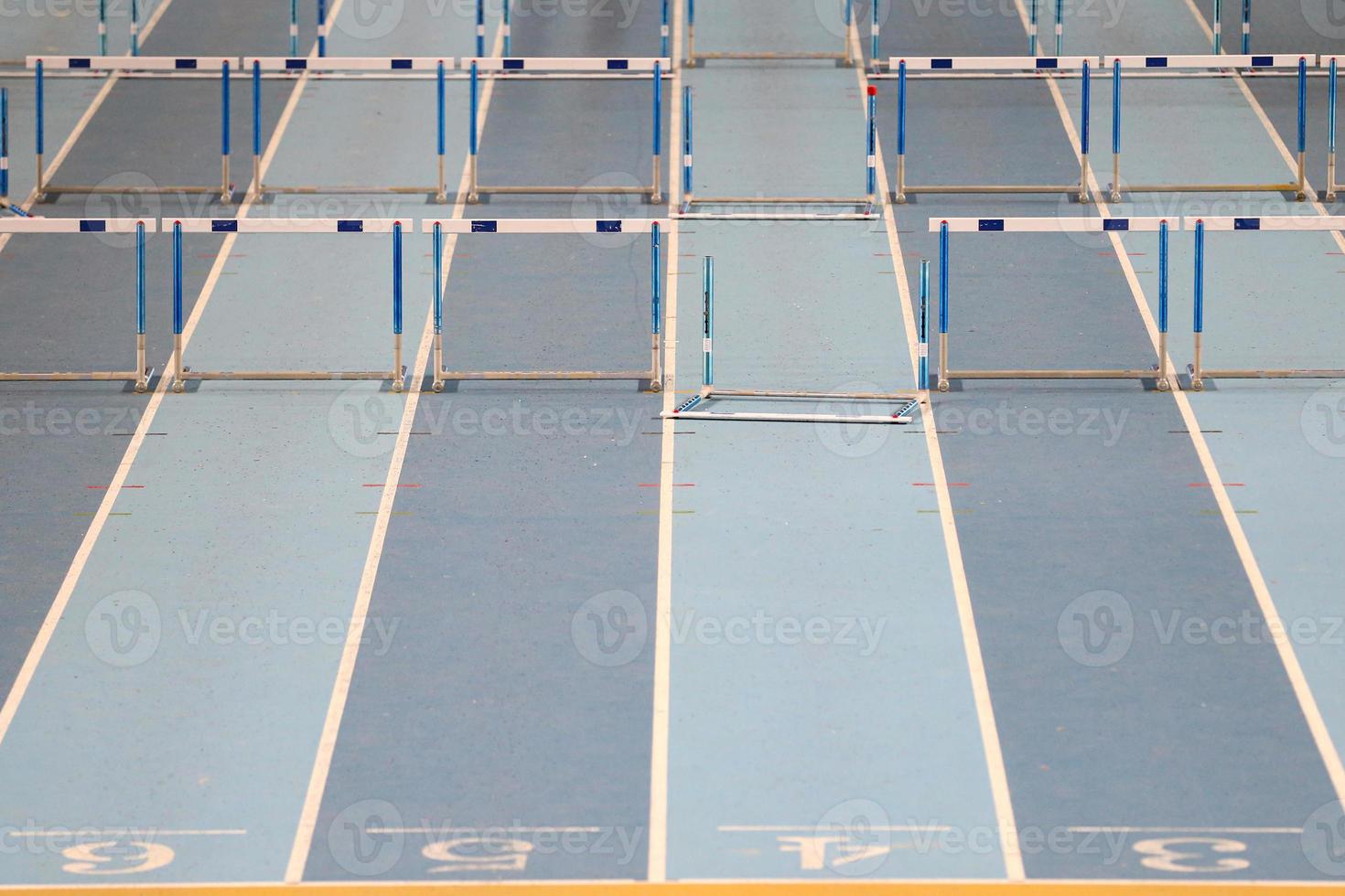 Lanes and Hurdles in 60 meters Running Field photo