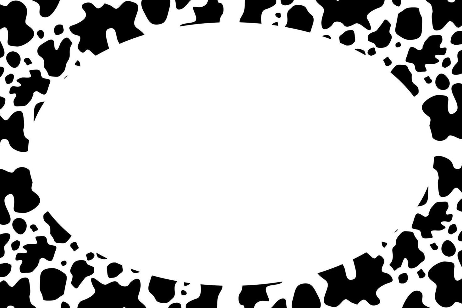 black and white cowhide pattern with text area vector