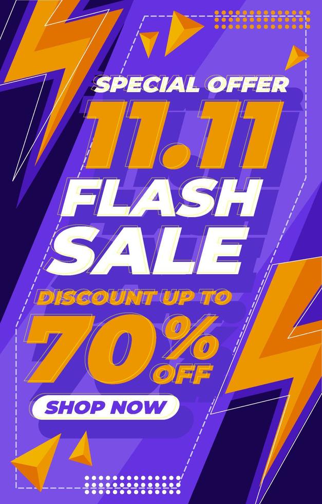 concepto de cartel promocional de venta flash vector